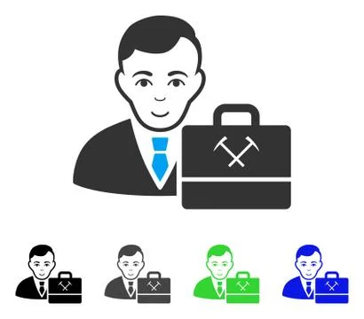 Happy Mining Accounter Vector Icon Stock Illustration