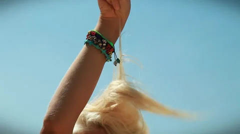 Happy model on the beach. Stock Footage 38314666
