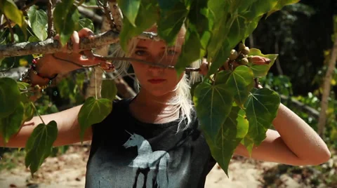 Happy model on the beach. Stock Footage 38314913