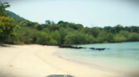 Happy model on the beach. Stock Footage 38315892