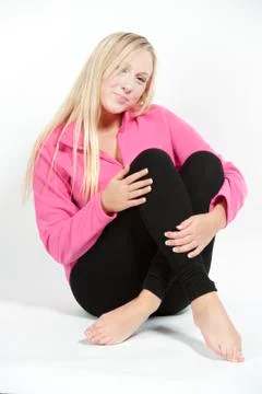 Happy Model Sitting Stock Photos