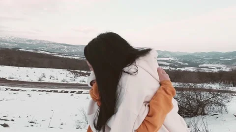Happy Mom with son standing isolated in nature with mountains background.Brig Stock-Footage 149602772