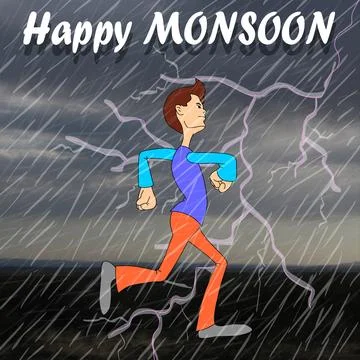 Happy Monsoon Stock Illustration