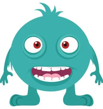 Happy Monster Vector Icon Stock Illustration
