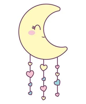 Happy moon mobile Ilustração Stock