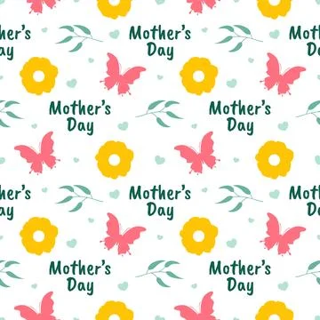 Happy Mother Day Seamless Pattern Design in Element Decoration Template Han.. 库存插图