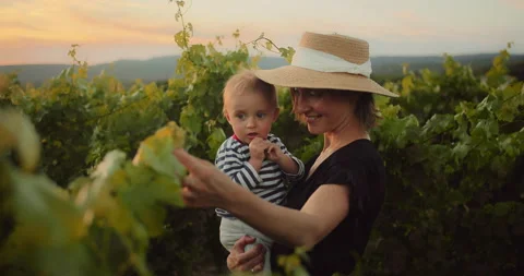 Happy Mother enjoying time with her cute little child in French Provence 動画素材 203839341