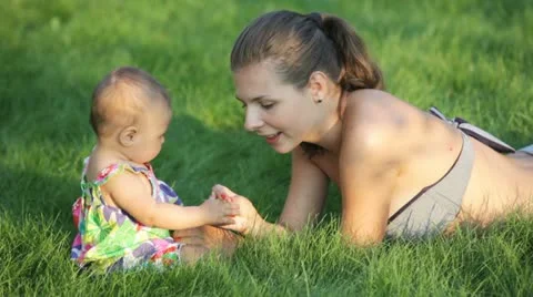 Happy mother Stock Footage 11357972