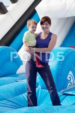 Happy mother with toddler Stock Photos