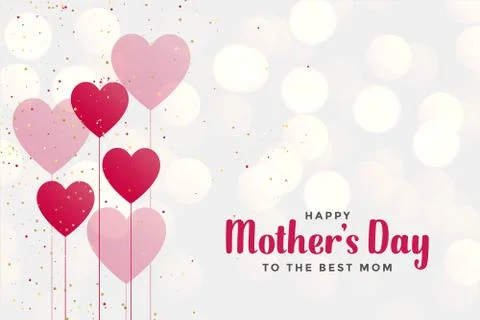 Happy mother's day background with heart balloons Stock-Illustration