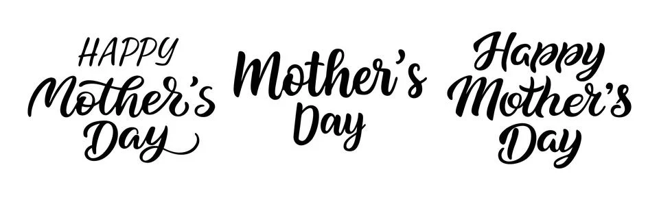 Happy Mother's Day calligraphy set. Collection of letterings. Mother's Day .. Stock-Illustration