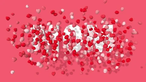 Happy Mother's Day Dynamic 3D Rendering, I Love You Mom Hearts Black Effect Stock Footage 192882565