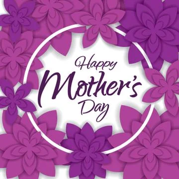 Happy mother's day layout design with flowers. Vector illustration. Happy M.. Stock Illustration