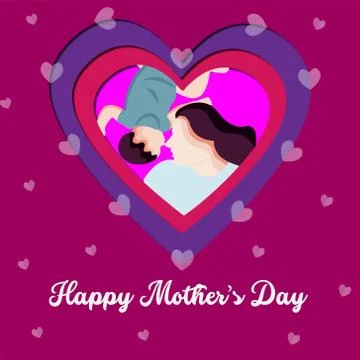 Happy Mother's Day Paper Cut Concept Illustration Stock Illustration