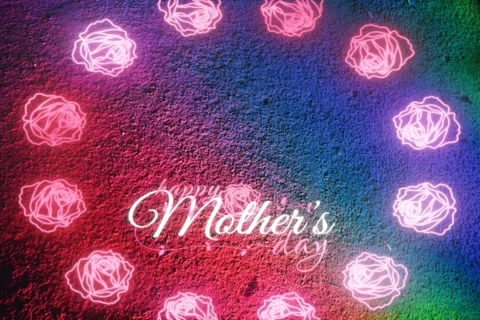 Happy Mother's Day Pattern. Mother's Day Pattern. Digital animation with Rose Stock Footage 238582653