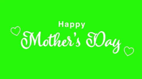 Happy Mothers Day text animation on green screen. Stock Footage 311237110