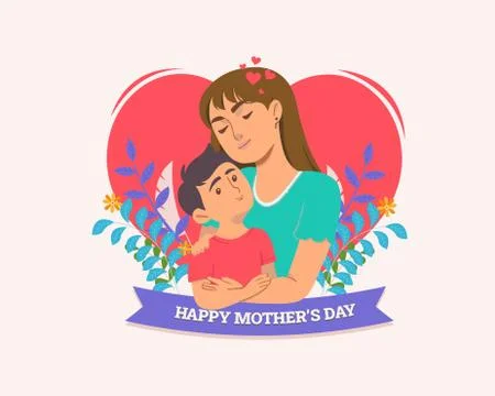 Happy mother's day! Vector illustrations for a cute cover, poster, banner Stock Illustration