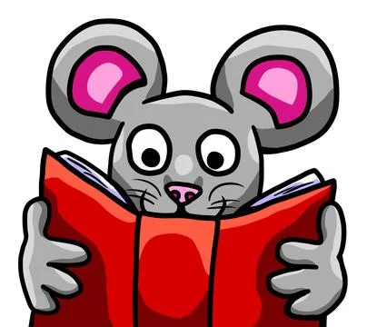 Happy Mouse Studying Stock Illustration