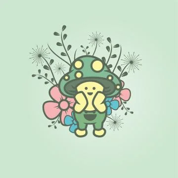 Happy mushroom Stock Illustration