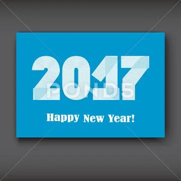 Happy new year text overlay art, Happy New Year Thin Text