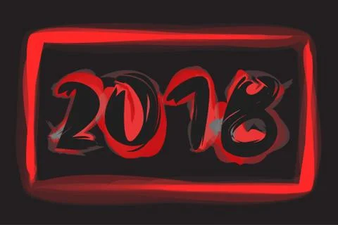 Happy New 2018 Year. Vector holiday illustration Illustrazione stock