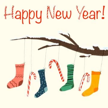 Happy new socks Stock-Illustration