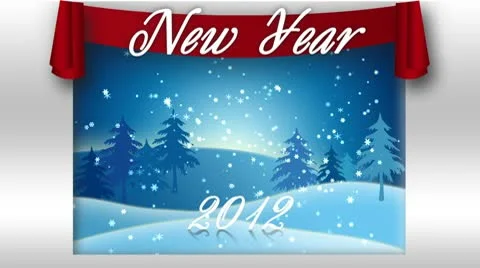 Happy New Year 2012. Loop Stock Footage 10104173
