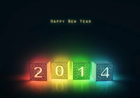 Happy New Year 2014 Stock Illustration