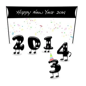 Happy new year 2014. Stock Illustration