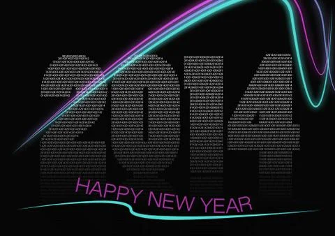 Happy new year 2014 Stock Illustration
