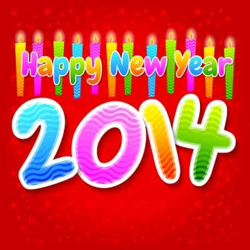 Happy New Year 2014 Stock Illustration