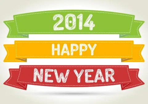 Happy new year 2014 Stock Illustration