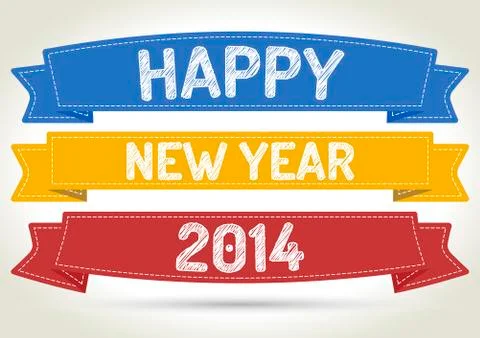 Happy new year 2014 Stock Illustration