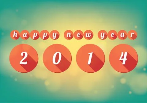 Happy new year 2014 Stock Illustration