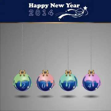 Happy New Year 2014. Stock Illustration