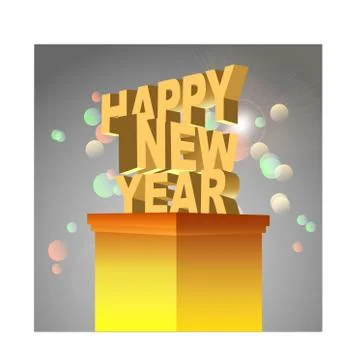 Happy New Year 2014. Stock Illustration