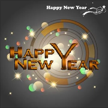 Happy New Year 2014. Stock Illustration