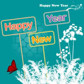 Happy New Year 2014. Stock Illustration