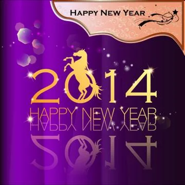 Happy New Year 2014. Stock Illustration