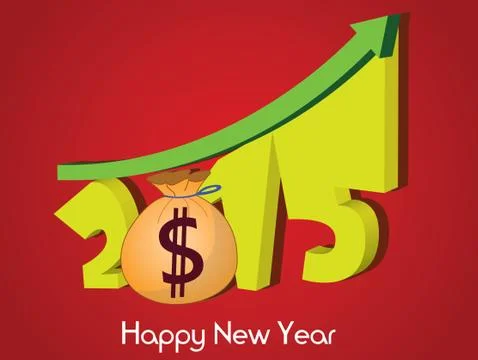 Happy new year 2015 creative greeting card design Stock Illustration