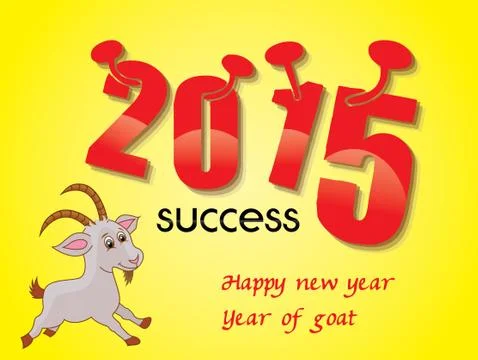 Happy new year 2015 creative greeting card design Stock Illustration