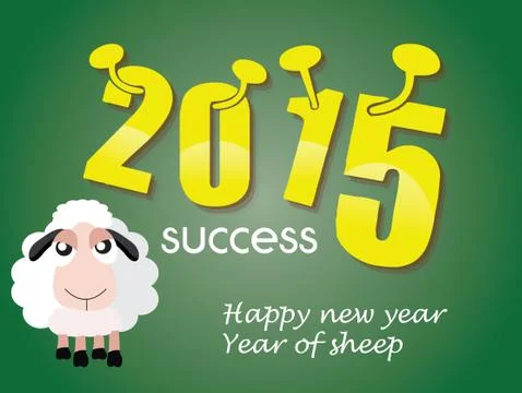 Happy new year 2015 creative greeting card design Stock Illustration