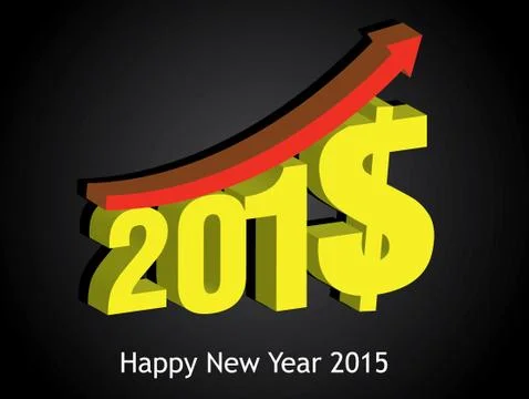 Happy new year 2015 creative greeting card design Illustrazione stock