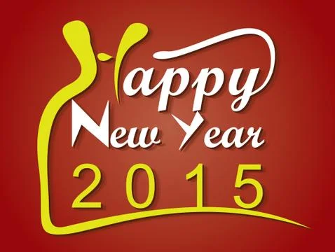 Happy new year 2015 creative greeting card design Stock Illustration