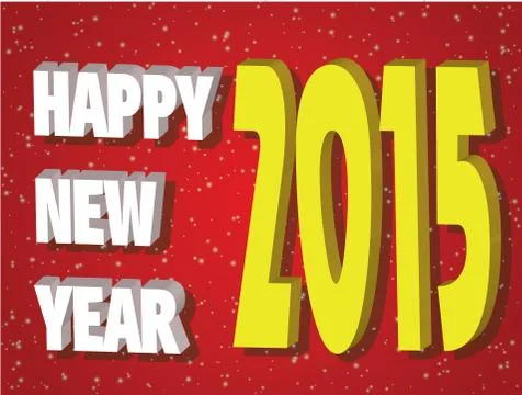 Happy new year 2015 creative greeting card design Stock Illustration