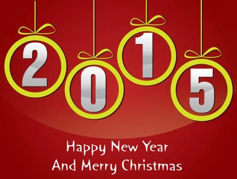 Happy new year 2015 creative greeting card design Stock Illustration