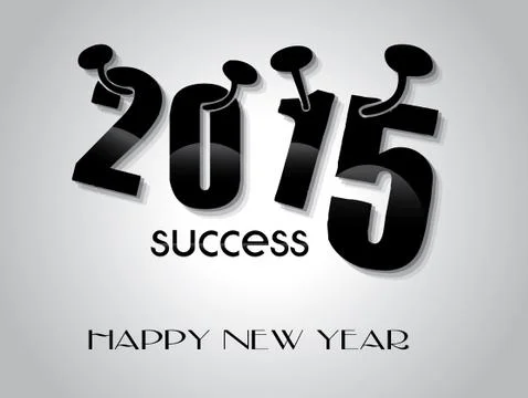 Happy new year 2015 creative greeting card design Stock Illustration