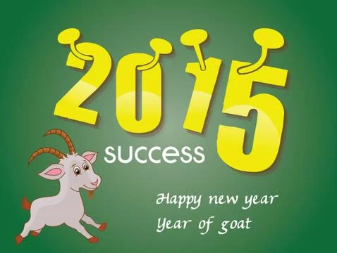 Happy new year 2015 creative greeting card design Stock Illustration