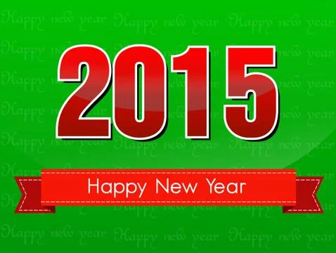 Happy new year 2015 creative greeting card design Stock Illustration