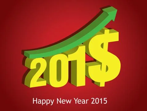Happy new year 2015 creative greeting card design Stock Illustration